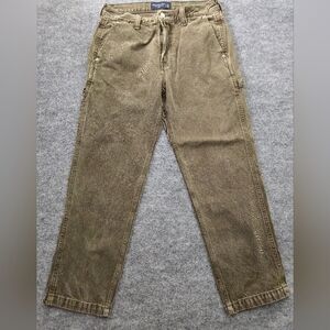 Abercrombie & Fitch Authentic Rigid Denim Loose Green Carpenter Jeans Size 31X30